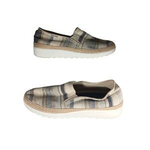 BOBS from‎ Skechers Women's Striped Espadrille Platform Slip On Shoes Size 9.5